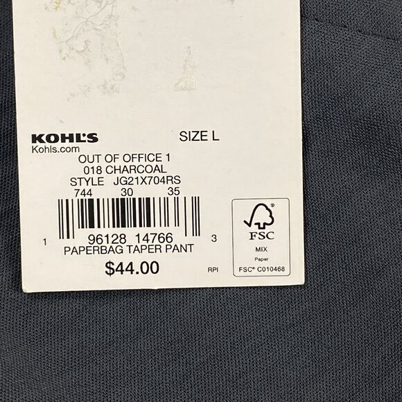 SO Paperbag Taper Pants Size Women's L Out Of Office Charcoal Price $44 - Picture 2 of 16